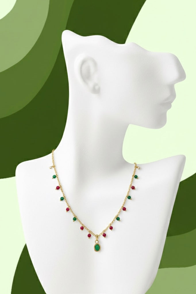 COLAR LONGO PEDRAS COLORIDAS