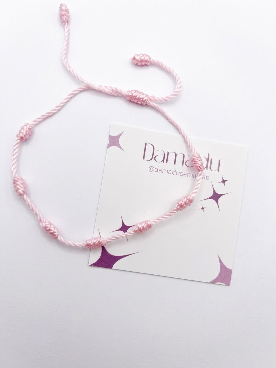 Pulseira 7 nós rosa