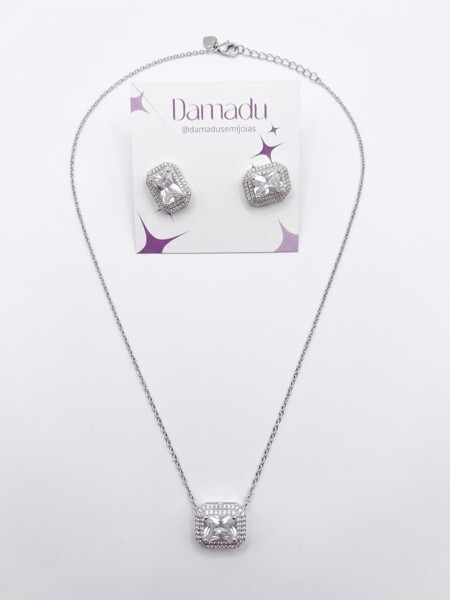 Conjunto Prata Quadrado