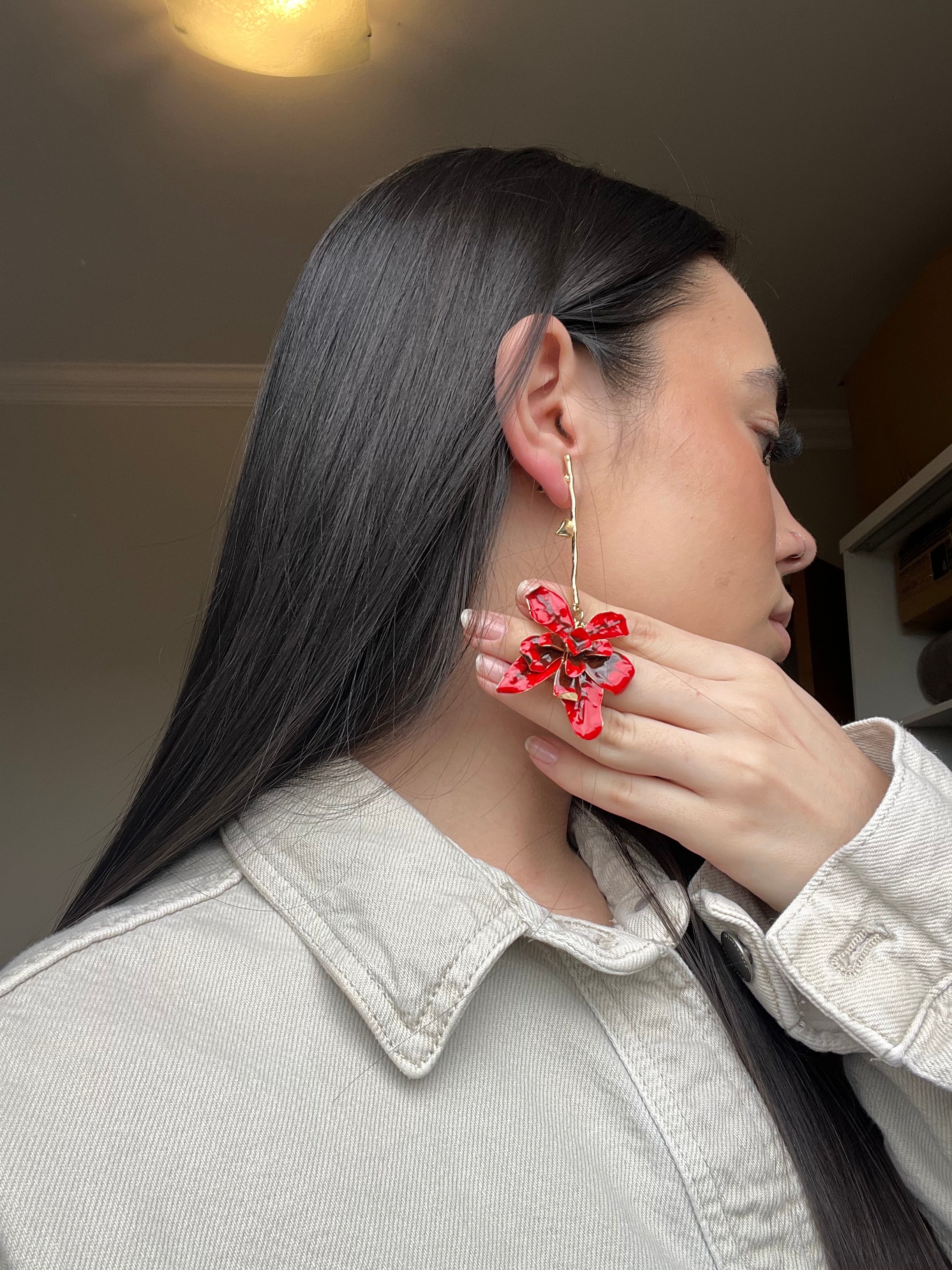 Maxi Biju Flor Vermelha