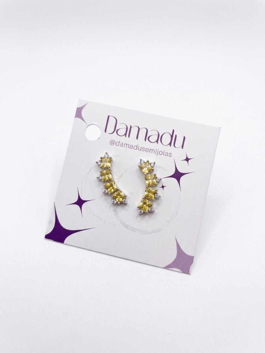 Brinco Ear Cuff Amarelo