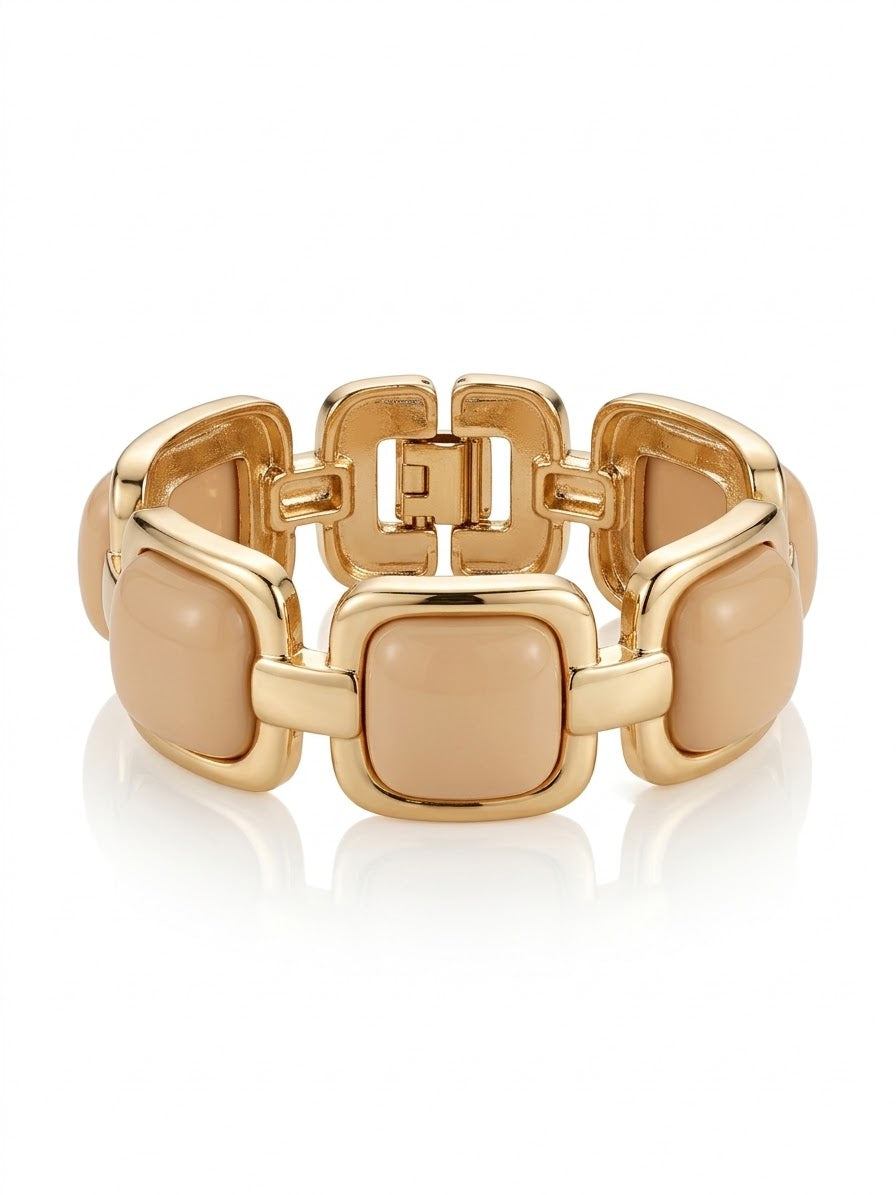 Bracelete Mix de Quadrados Nude