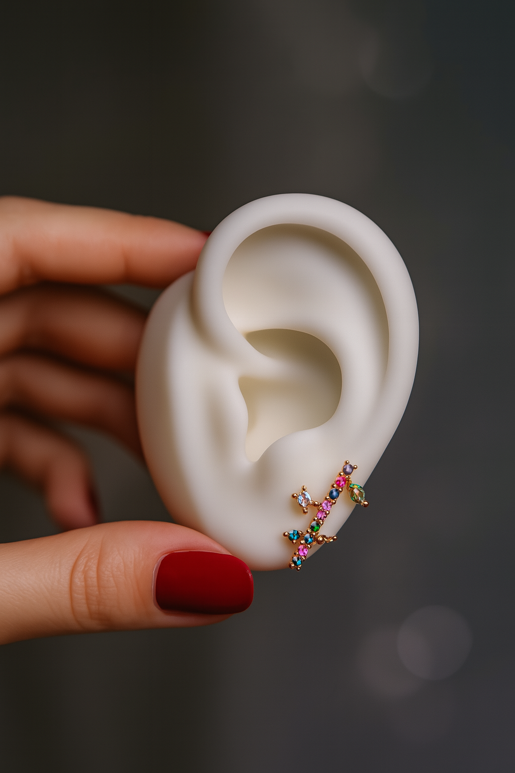 EARCUFF PEDRAS ZIRCONIAS COLORIDAS