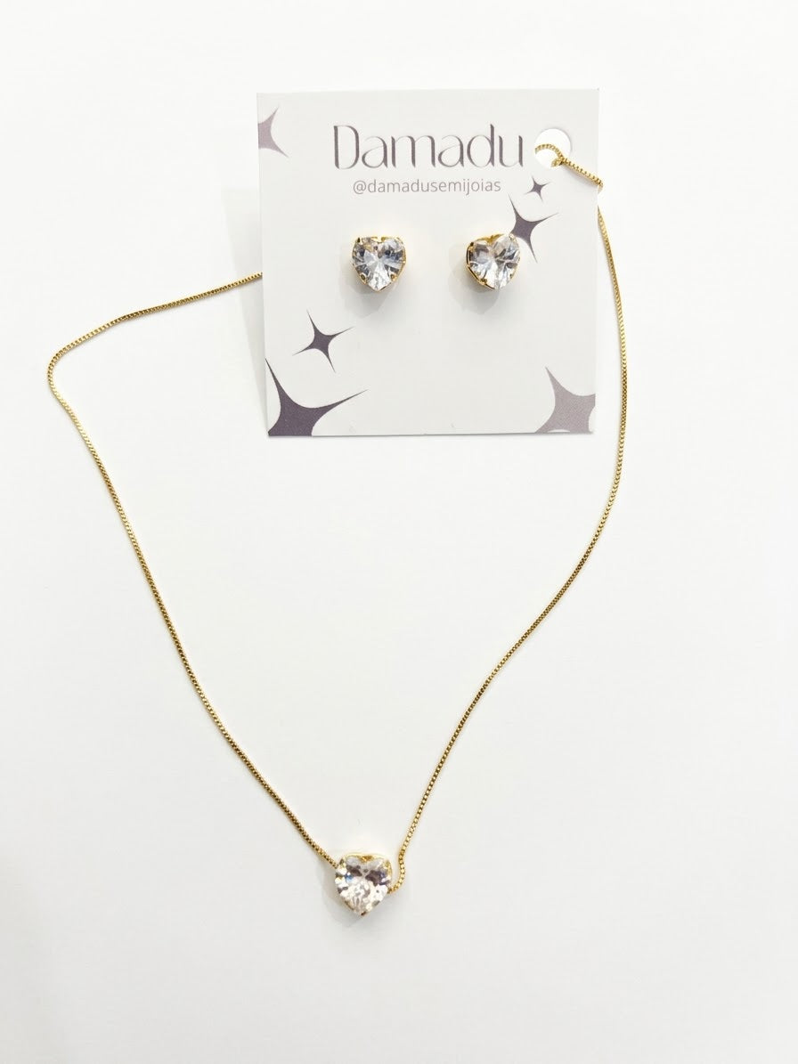 Conjunto Coração Dourado
