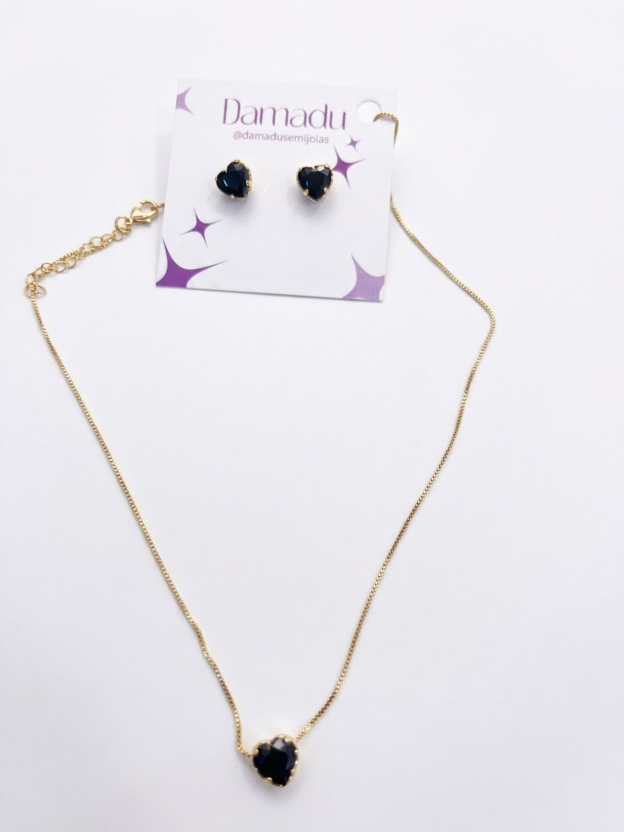 Conjunto Coração Preto