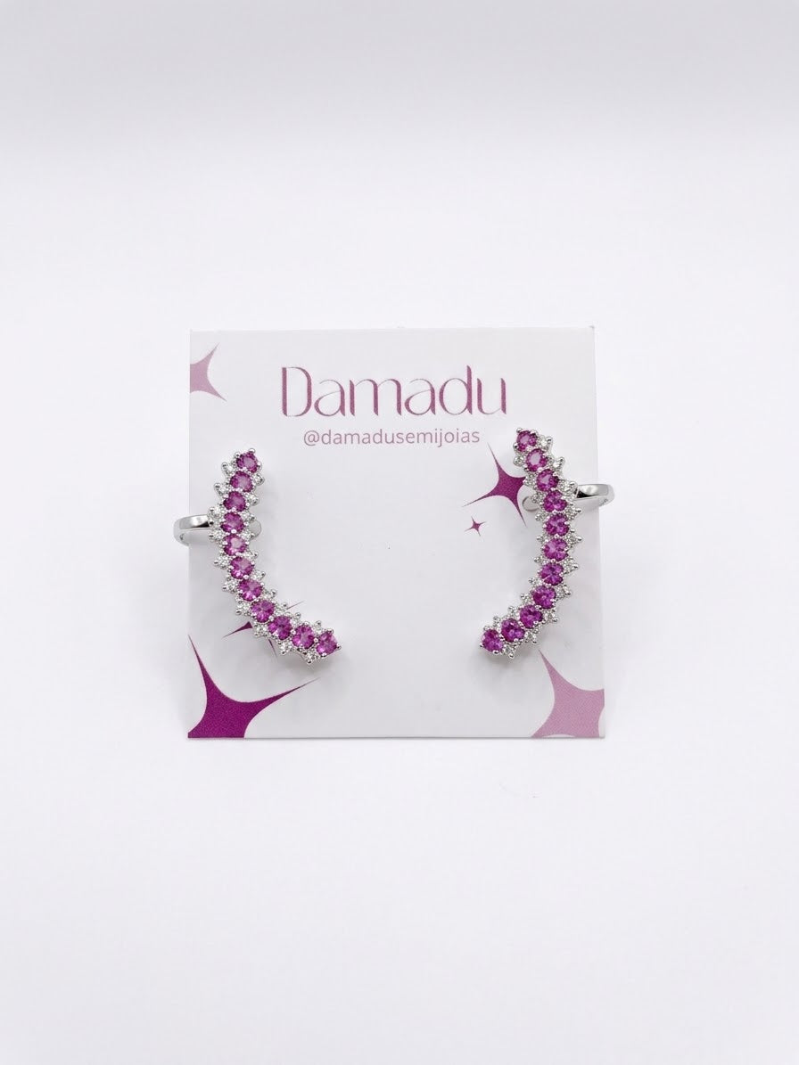 Brinco Strass Rosa