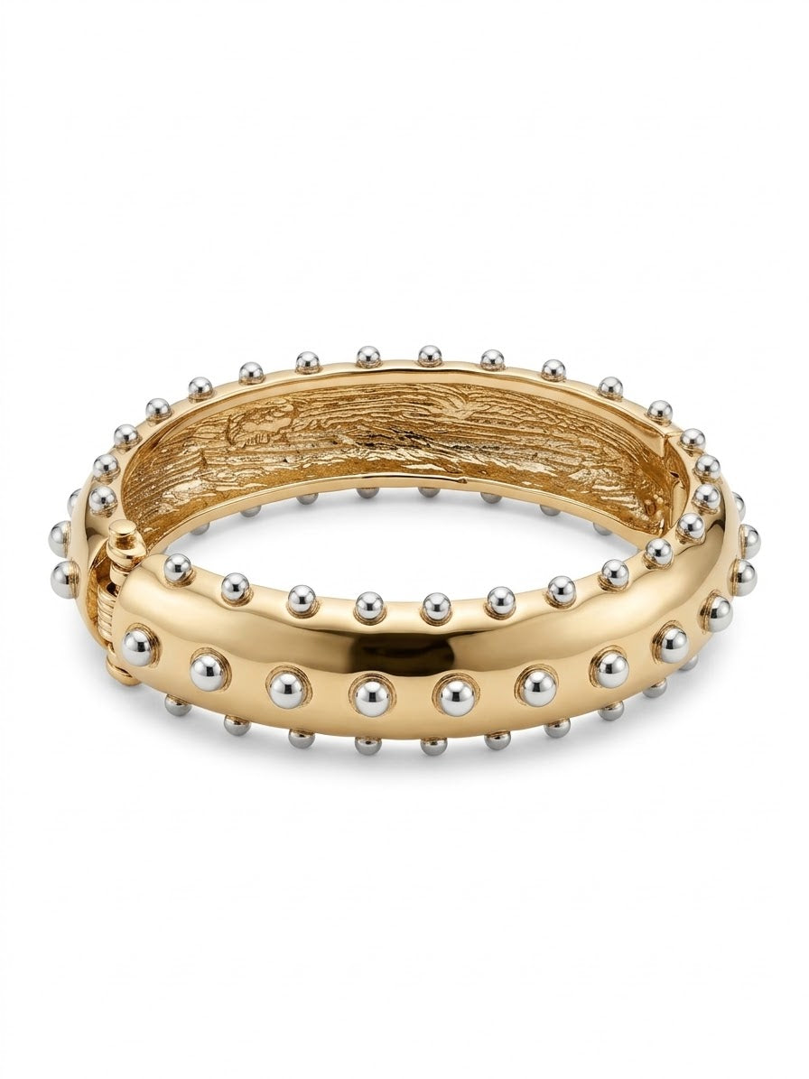 Bracelete Dourado Bolinhas Pratas