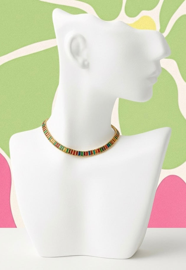 COLAR BAGUETE ZIRCÔNIA COLOR