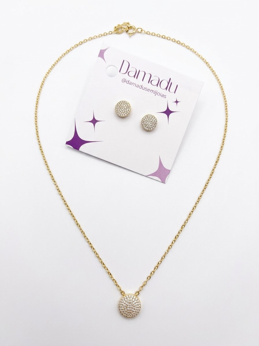 Conjunto Cravejado Redondo