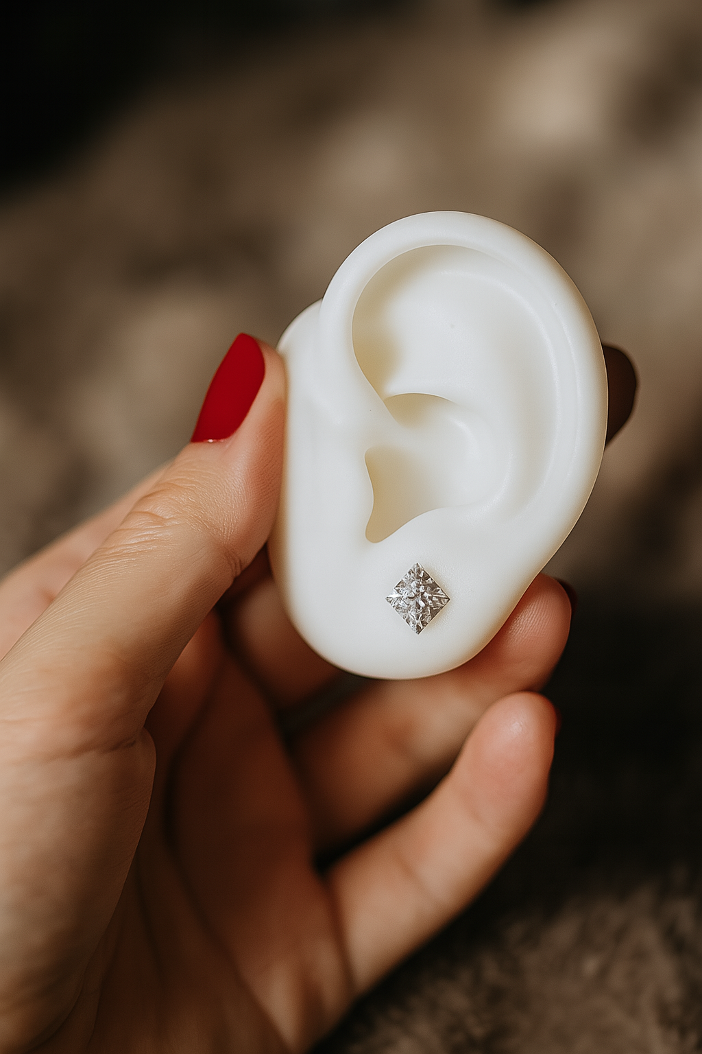 BRINCO QUADRADO ZIRCÔNIA 7X7