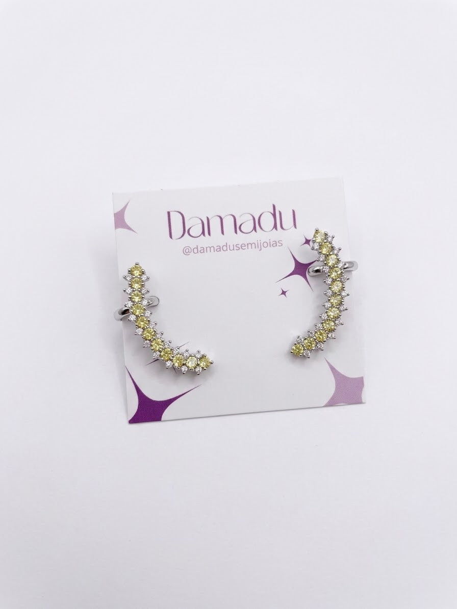 Brinco Strass Amarelo