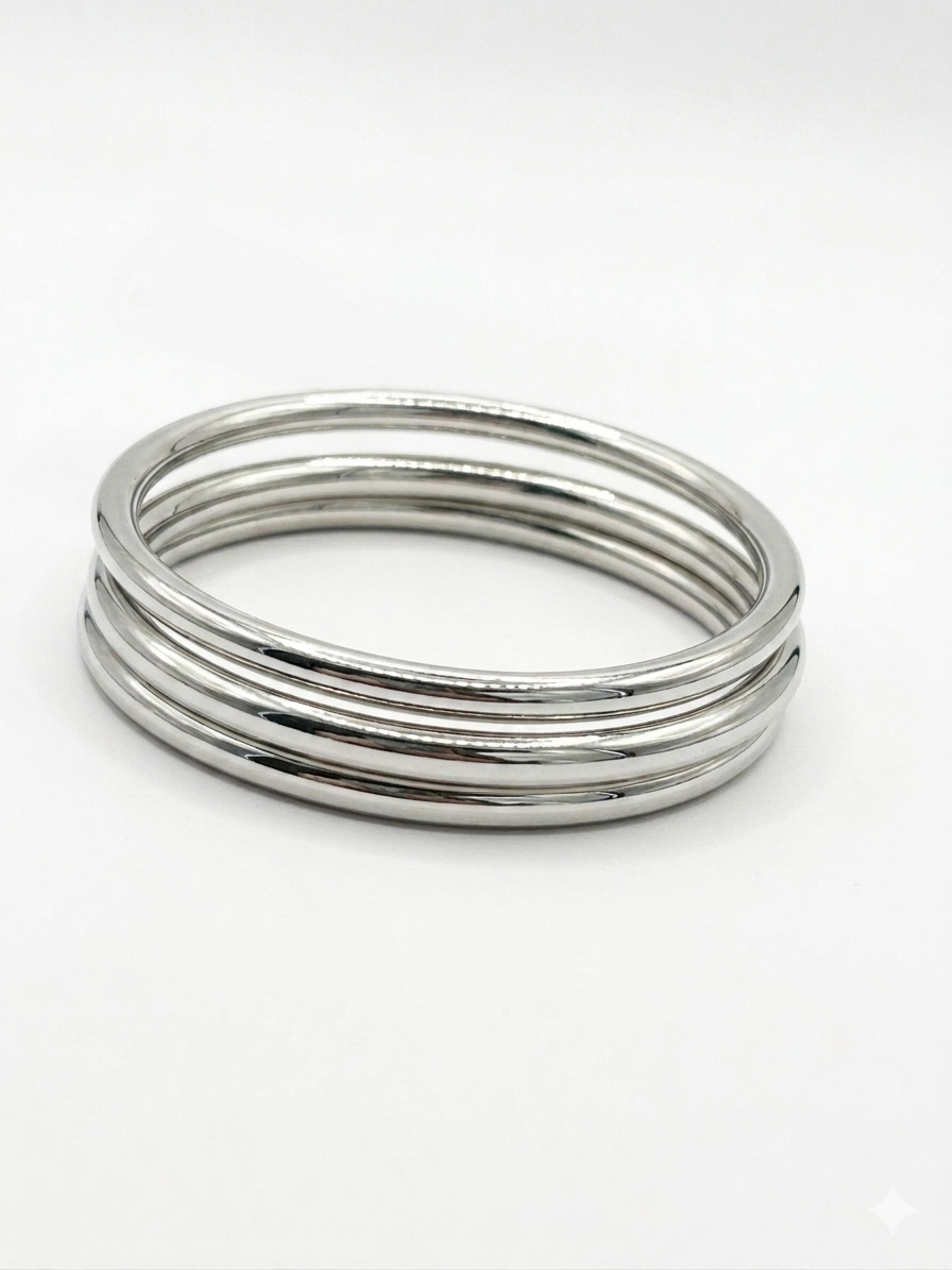 Bracelete Trio Prata Biju