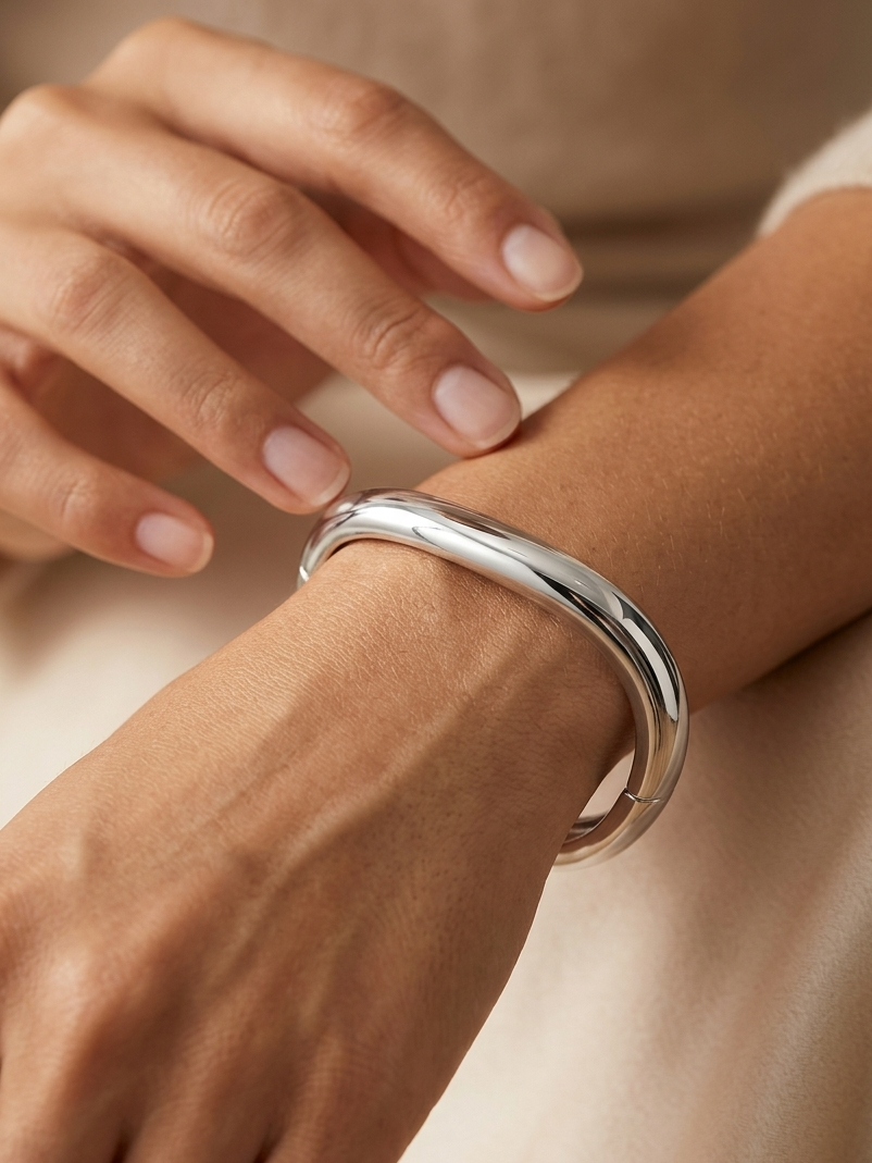Bracelete Redondo Prata Biju
